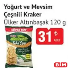 ÜLKER ALTINBAŞAK YOĞURT VE MEVSİM ÇEŞNİLİ KRAKER 120 G